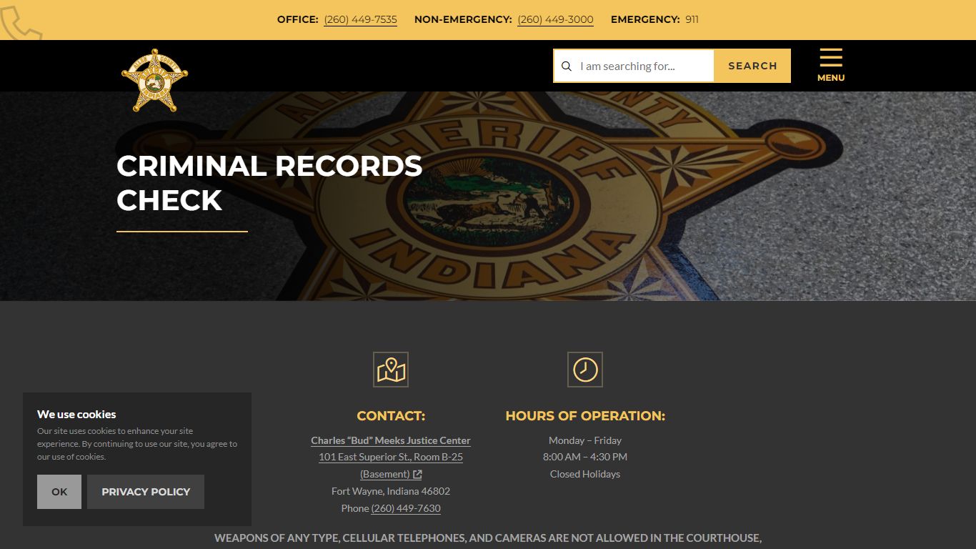 Criminal Records Check - Allen County Sheriff